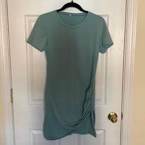 Turquoise fitted t shirt dress